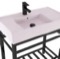 Modern Console Sink Vanity, Pink Ceramic Sink, 32